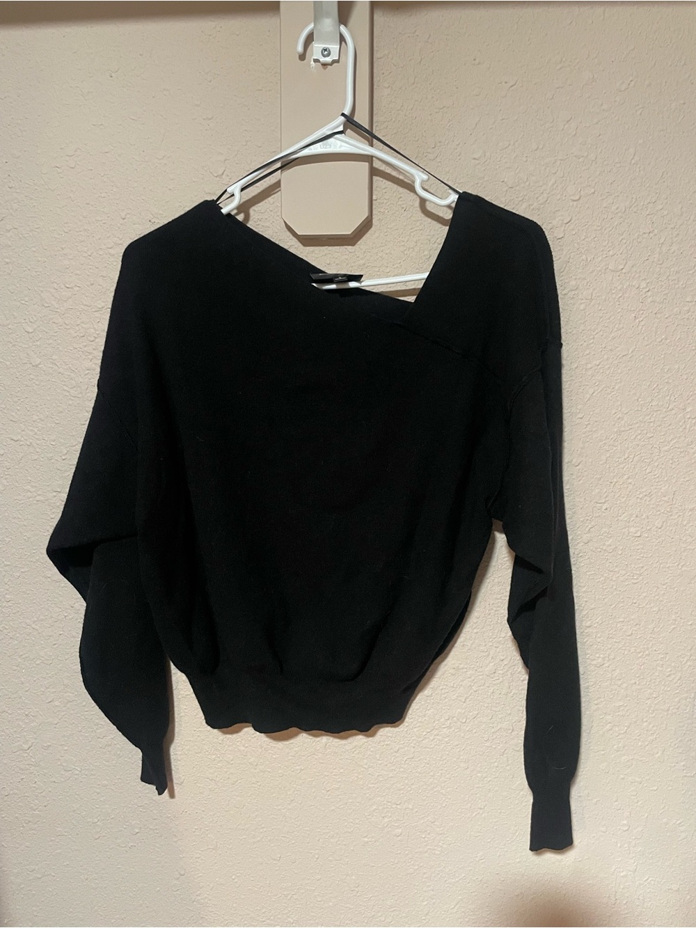 Asymmetrical Black Women's Sweater